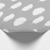 Papier Cadeau Anniversaire des plumes blanches chic (Coin)