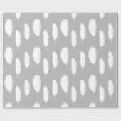 Papier Cadeau Anniversaire des plumes blanches chic (Plat)