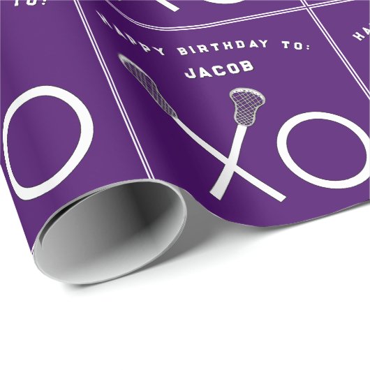 Papier Cadeau Anniversaire des sports de crosse (Coin rond)