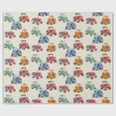 Papier Cadeau Anniversaire des tracteurs (Plat)