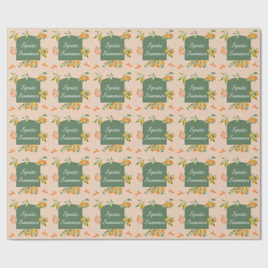 Papier Cadeau Anniversaire d'été Spritz (Plat)