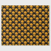 Papier Cadeau Anniversaire d'Halloween | Halloween crâne orange (Plat)