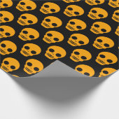 Papier Cadeau Anniversaire d'Halloween | Halloween crâne orange (Coin)