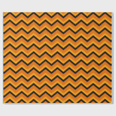 Papier Cadeau Anniversaire d'Halloween | Orange et noir Chevron (Plat)