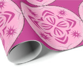 Papier Cadeau Anniversaire d'hiver rose (Coin rond)