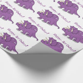 Papier Cadeau Anniversaire Dinosaure-Heureux pourpre mignon ! (Coin)
