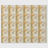 Papier Cadeau Anniversaire d'or (Plat)