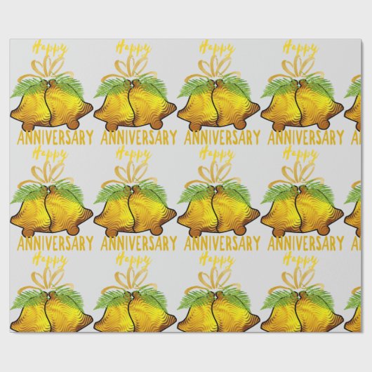 Papier Cadeau Anniversaire d'or (Plat)