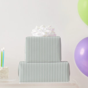 Papier Cadeau Anniversaire Double Rayures Menthe Verte