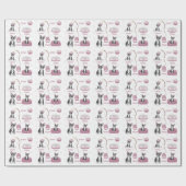 Papier Cadeau Anniversaire du Bulldog français (Plat)