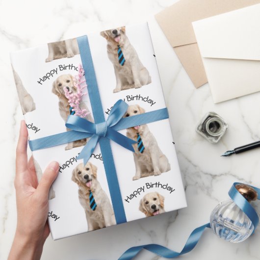 Papier Cadeau Anniversaire du Golden Retriever (Cadeaux)