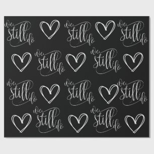 Papier Cadeau Anniversaire du mariage Coeur noir