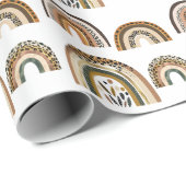 Papier Cadeau Anniversaire du Motif Rainbow Boho (Coin rond)