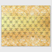 Papier Cadeau Anniversaire du nom de la parties scintillant d'or (Plat)