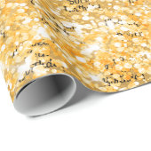 Papier Cadeau Anniversaire du nom de la parties scintillant d'or (Coin rond)