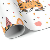 Papier Cadeau Anniversaire du tigre (Coin rond)