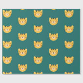 Papier Cadeau Anniversaire du Tigre mignon (Plat)
