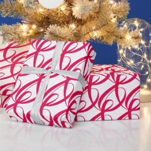 Papier Cadeau Anniversaire élégant et moderne du Mariage rouge r