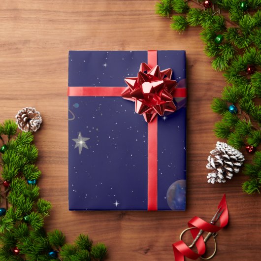 Papier Cadeau Anniversaire Espace | Papier d'embal (Cadeau de vacances)