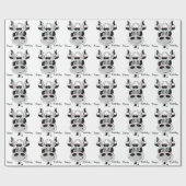 Papier Cadeau Anniversaire fait sur commande de tête de vache (Plat)