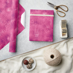 Papier Cadeau Anniversaire Faux Fourrure Rose Chaud