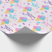 Papier Cadeau Anniversaire Fille Ajouter le nom et l'âge Pink Ic (Coin)