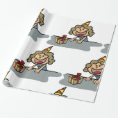 Papier Cadeau Anniversaire Fille Avec Un Cadeau (Déroulé)