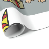 Papier Cadeau Anniversaire Fille Avec Un Cadeau (Coin rond)