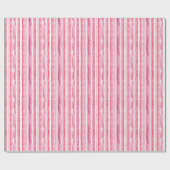 Papier Cadeau Anniversaire Fille Rose Et Blanc À Rayures (Plat)