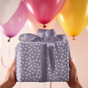 Papier Cadeau Anniversaire Fleurie Violette