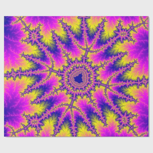 Papier Cadeau Anniversaire fragile rose, jaune et bleu (Plat)