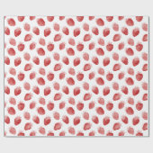 Papier Cadeau Anniversaire Fraises Rouges (Plat)