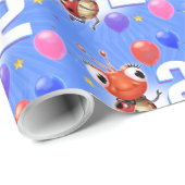 Papier Cadeau Anniversaire Garçon ou fille 2 âge Ladybug papier  (Coin rond)