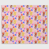 Papier Cadeau Anniversaire Garçon ou Fille d'âge 8 Ladybug papie (Plat)