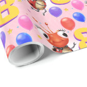 Papier Cadeau Anniversaire Garçon ou Fille d'âge 8 Ladybug papie (Coin rond)