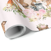 Papier Cadeau Anniversaire Girly de baby shower d'animaux de (Coin rond)