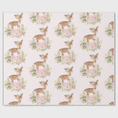 Papier Cadeau Anniversaire Girly de baby shower de cerfs communs (Plat)