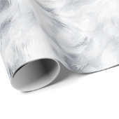 Papier Cadeau Anniversaire Gris Argent Blanc (Coin rond)