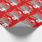 Papier Cadeau Anniversaire gris rouge d'âge de garçons de fou (Coin)