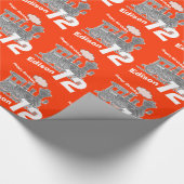 Papier Cadeau Anniversaire gris rouge de l'âge 12 de garçons de (Coin)