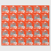 Papier Cadeau Anniversaire gris rouge de l'âge 12 de garçons de (Plat)