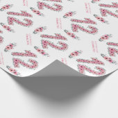 Papier Cadeau Anniversaire Grosse 12ème Fille Fleurs roses Volag (Coin)