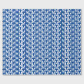 Papier Cadeau Anniversaire initial de monogramme bleu moderne (Plat)