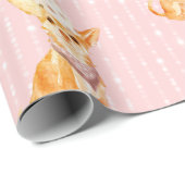 Papier Cadeau Anniversaire Jack Russell Chien Casquette de la fê (Coin rond)