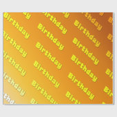 Papier Cadeau Anniversaire (jaune) (Plat)