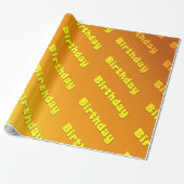 Papier Cadeau Anniversaire (jaune) (Déroulé)