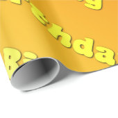Papier Cadeau Anniversaire (jaune) (Coin rond)