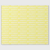 Papier Cadeau Anniversaire jaune uni stylé chic (Plat)