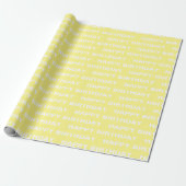 Papier Cadeau Anniversaire jaune uni stylé chic (Déroulé)