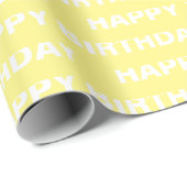 Papier Cadeau Anniversaire jaune uni stylé chic (Coin rond)